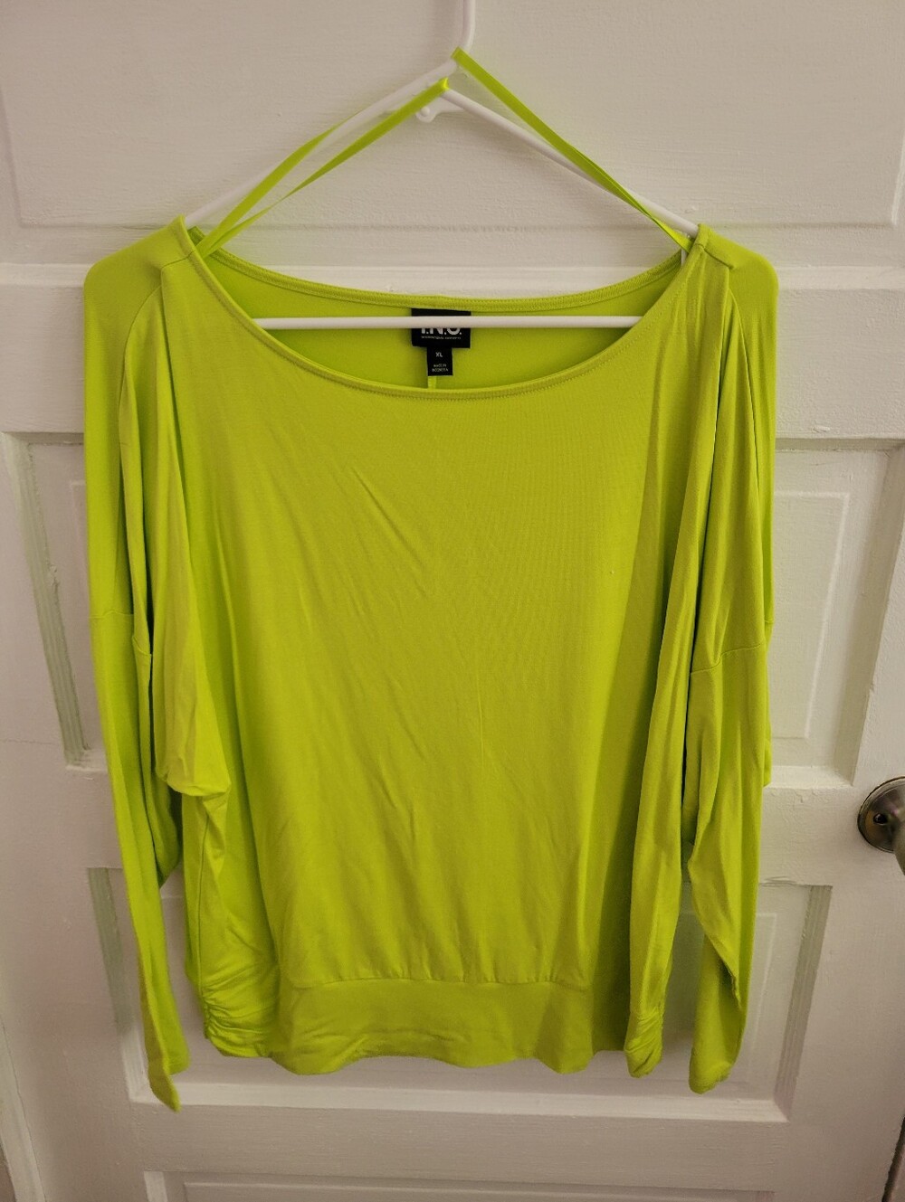 INC Neon Lime Long-Sleeve Women's Top